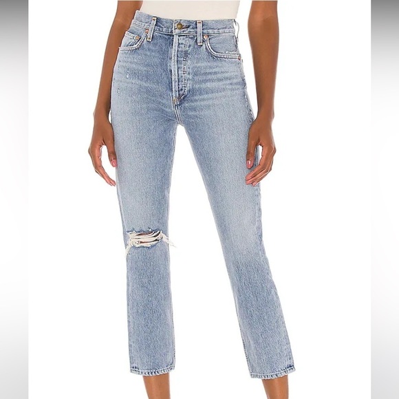 AGOLDE Riley High Rise Straight Crop in Endeavor Blue Size 26‎ - Picture 2 of 8